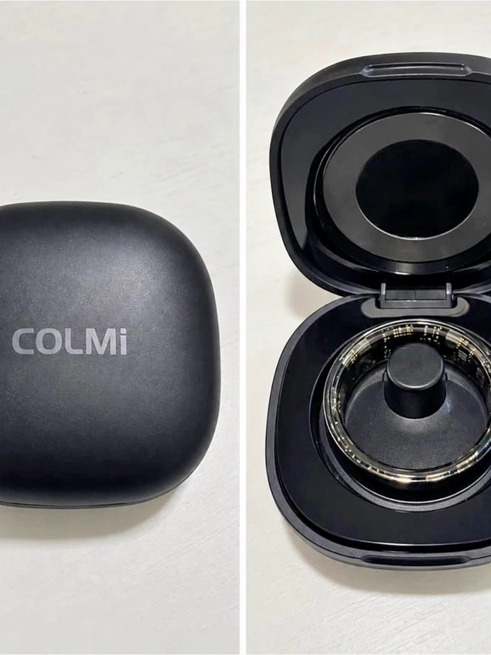 COLMI Smart Ring Black Fitness Health Tracker w/ Charging Case